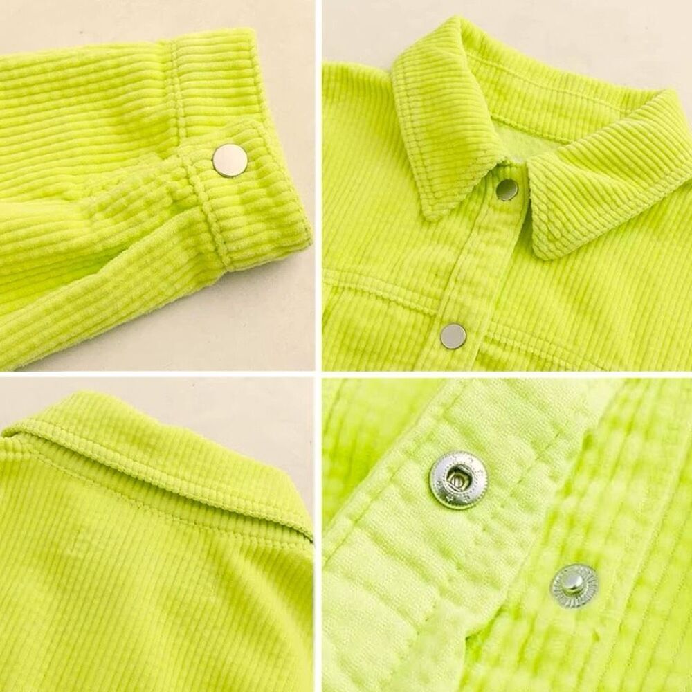 J.NNA Chartreuse Corded Snap Down High Low Shacket – Size Large NWT - Picture 7 of 16